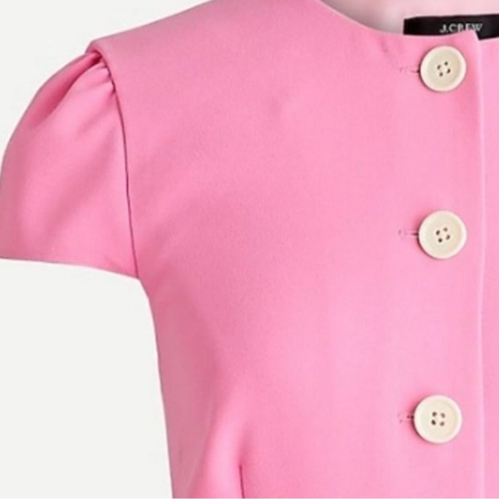 J. Crew Pink Button-Front Cap-Sleeve Midi Dress 10P - Picture 8 of 11